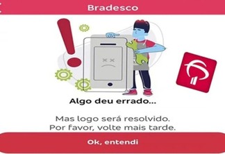 Bradesco (BBDC4) apresenta problema no app e usuários reclamam